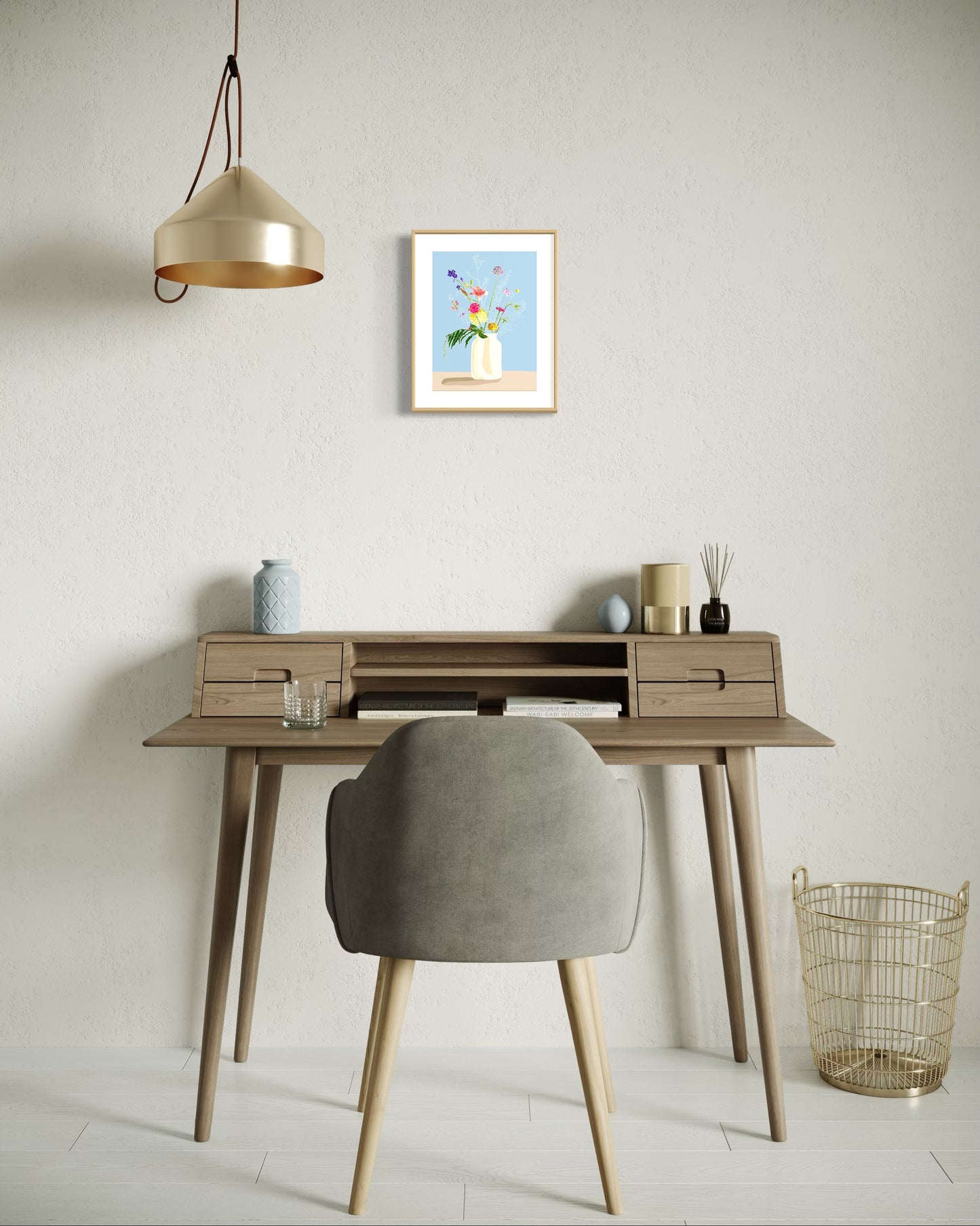 Luxe Art print ‘Blauw Boeketje' / A4