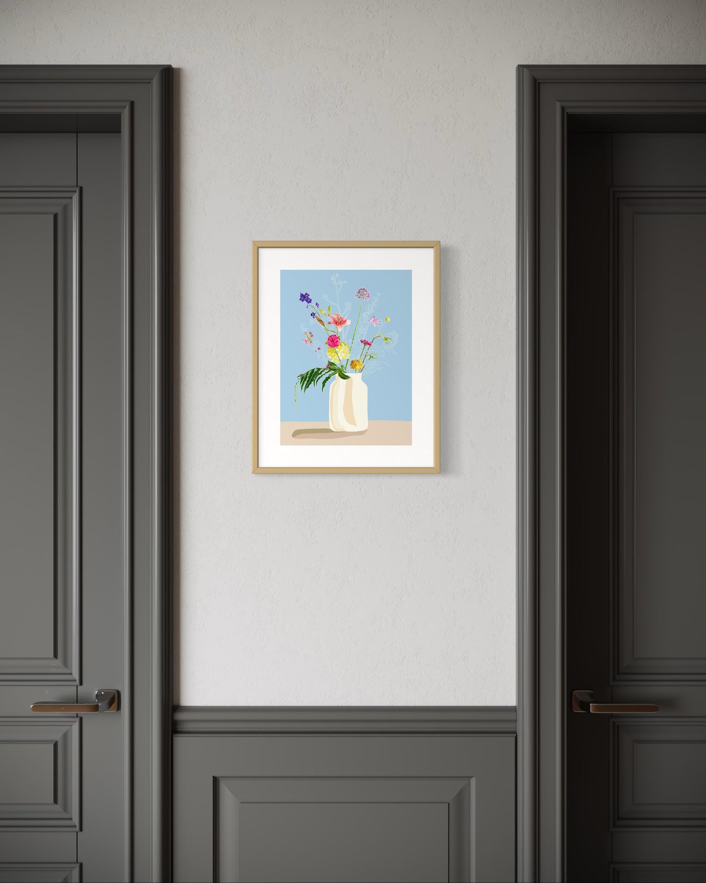 Luxe Art print ‘Blauw Boeketje' / A4