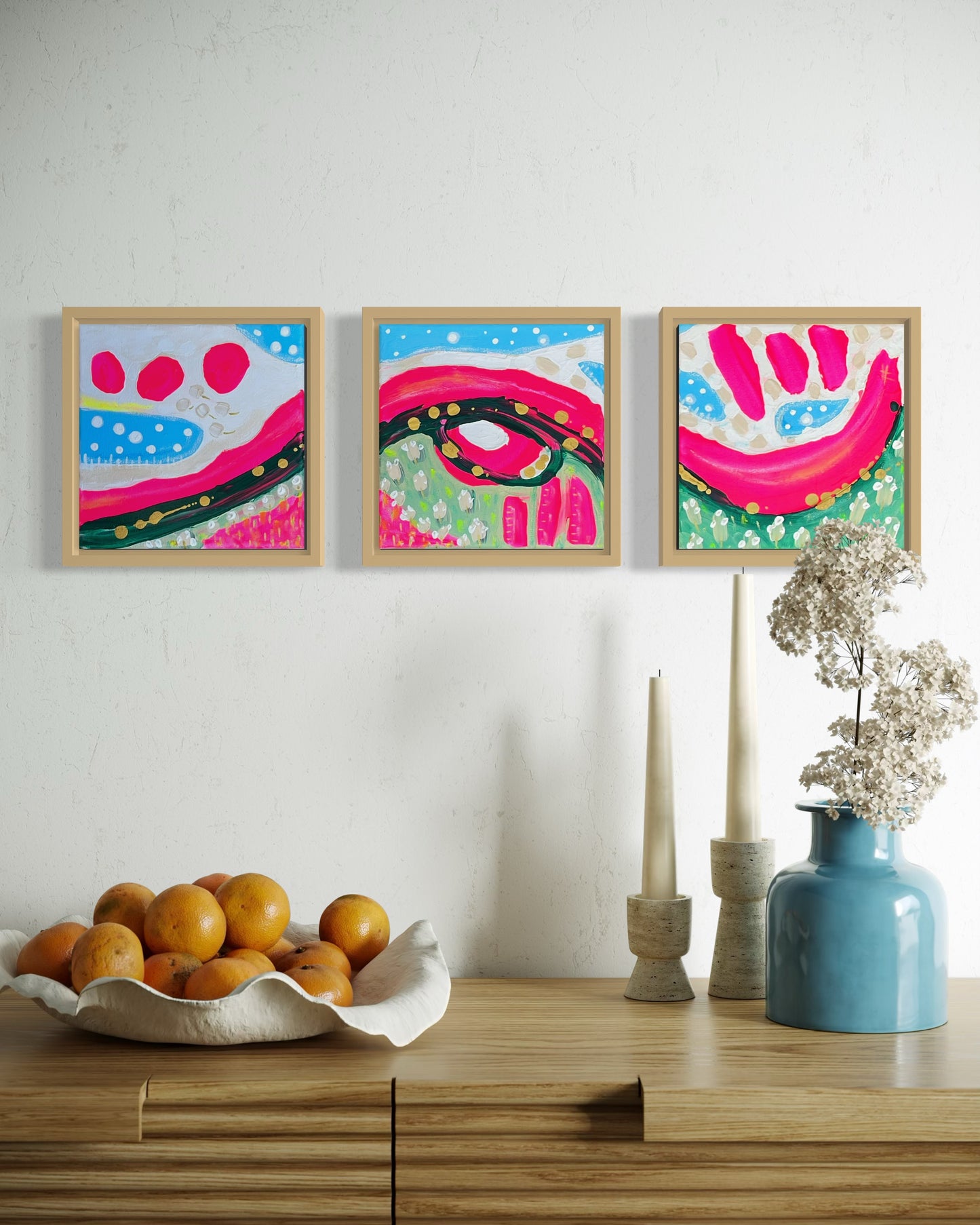 Blush of Peace | Original 20x20 cm | 3-luik