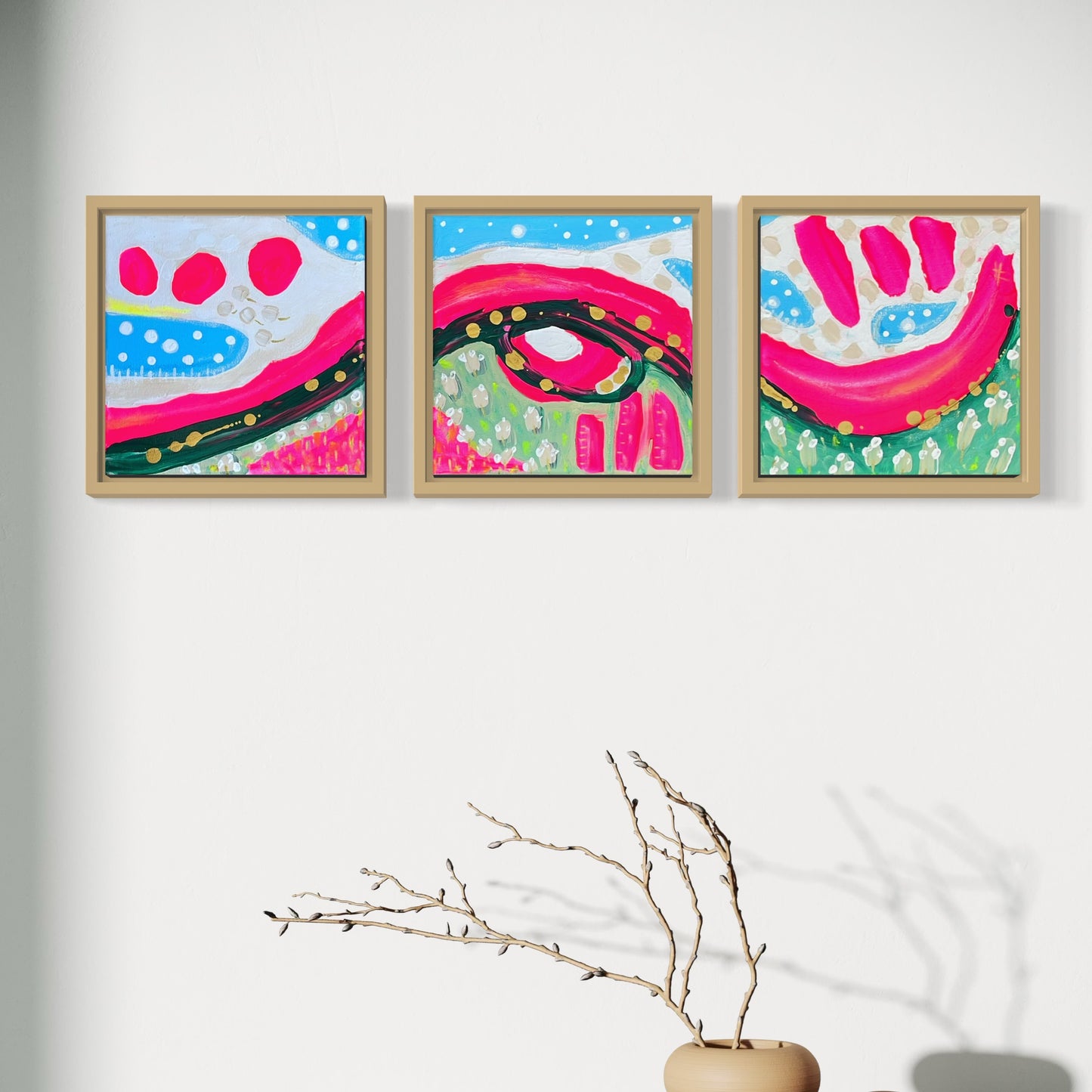 Blush of Peace | Original 20x20 cm | 3-luik