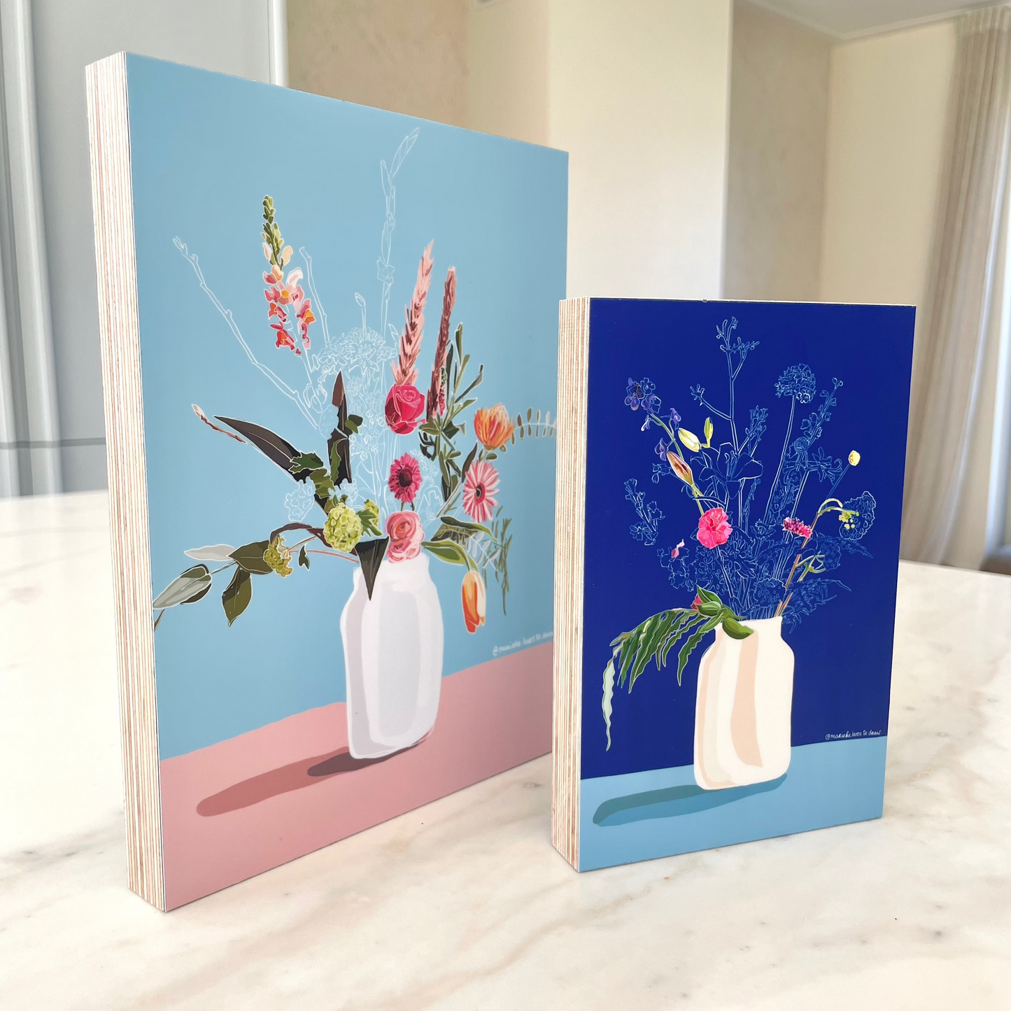 Hollands boeket | Mini print op hout