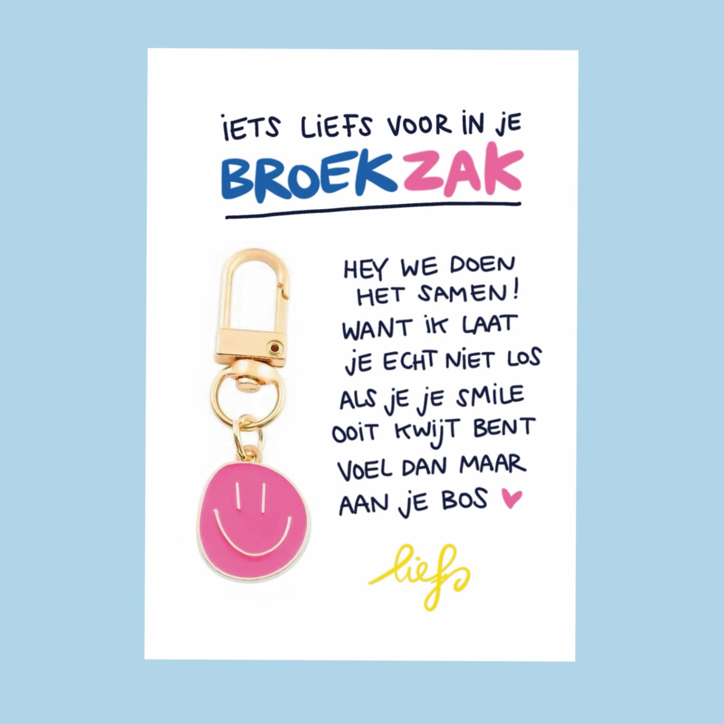 💕 Liefs in je broekzak / mini-gelukskaartje met sleutelhanger