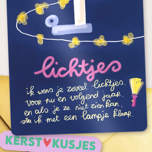 Kerstkaart Lichtjes – detail