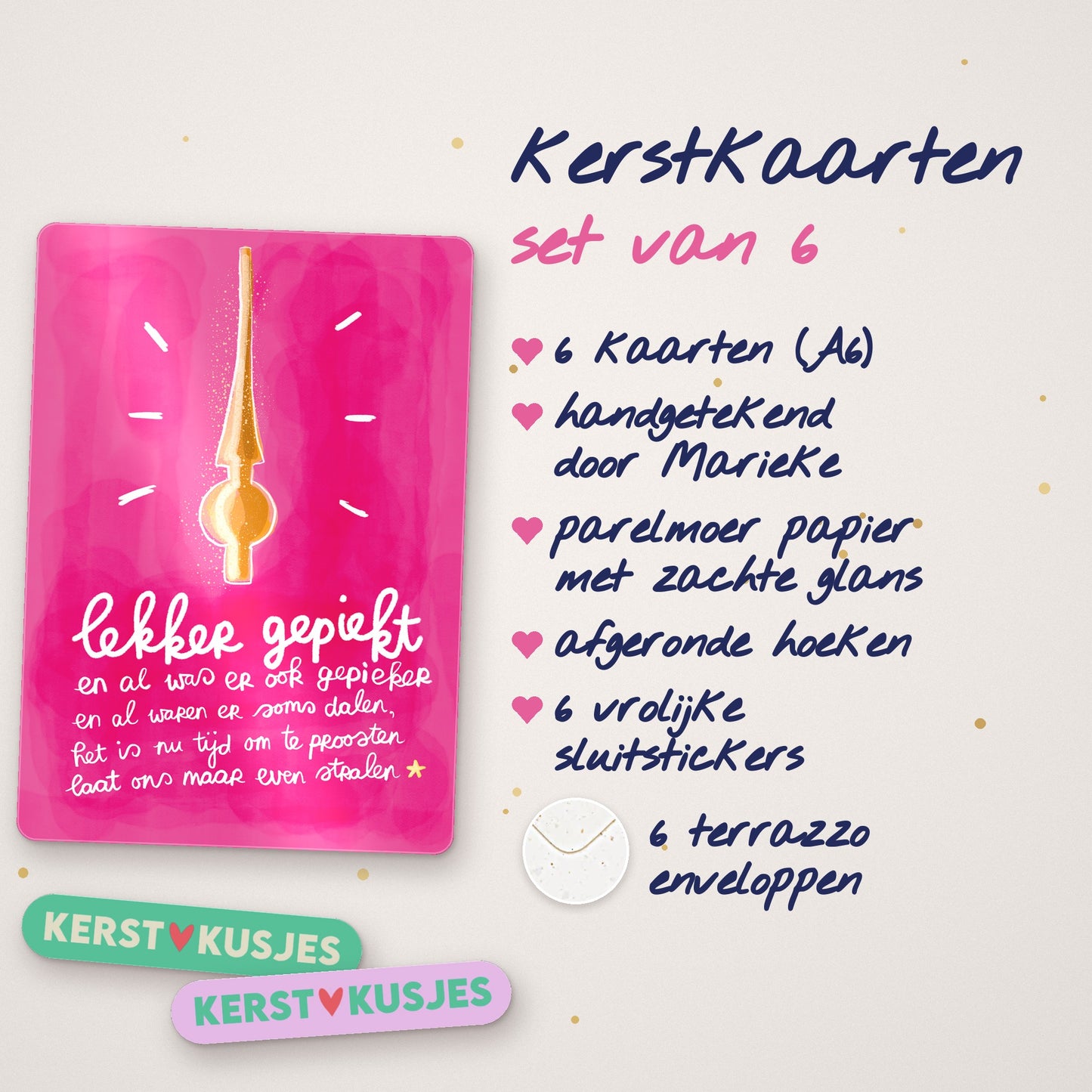 Kerstkaarten set van 6 – wat je krijgt
