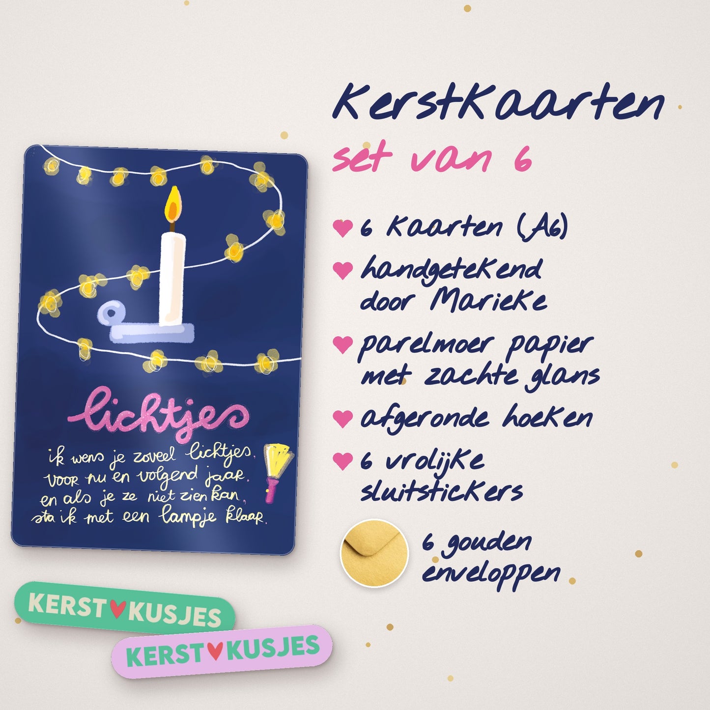 Kerstkaarten set van 6 – wat je krijgt