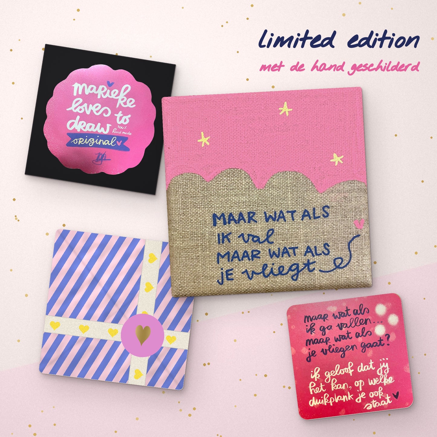 💗 NIEUW handgeschilderd (kerst)kado (50 stuks)