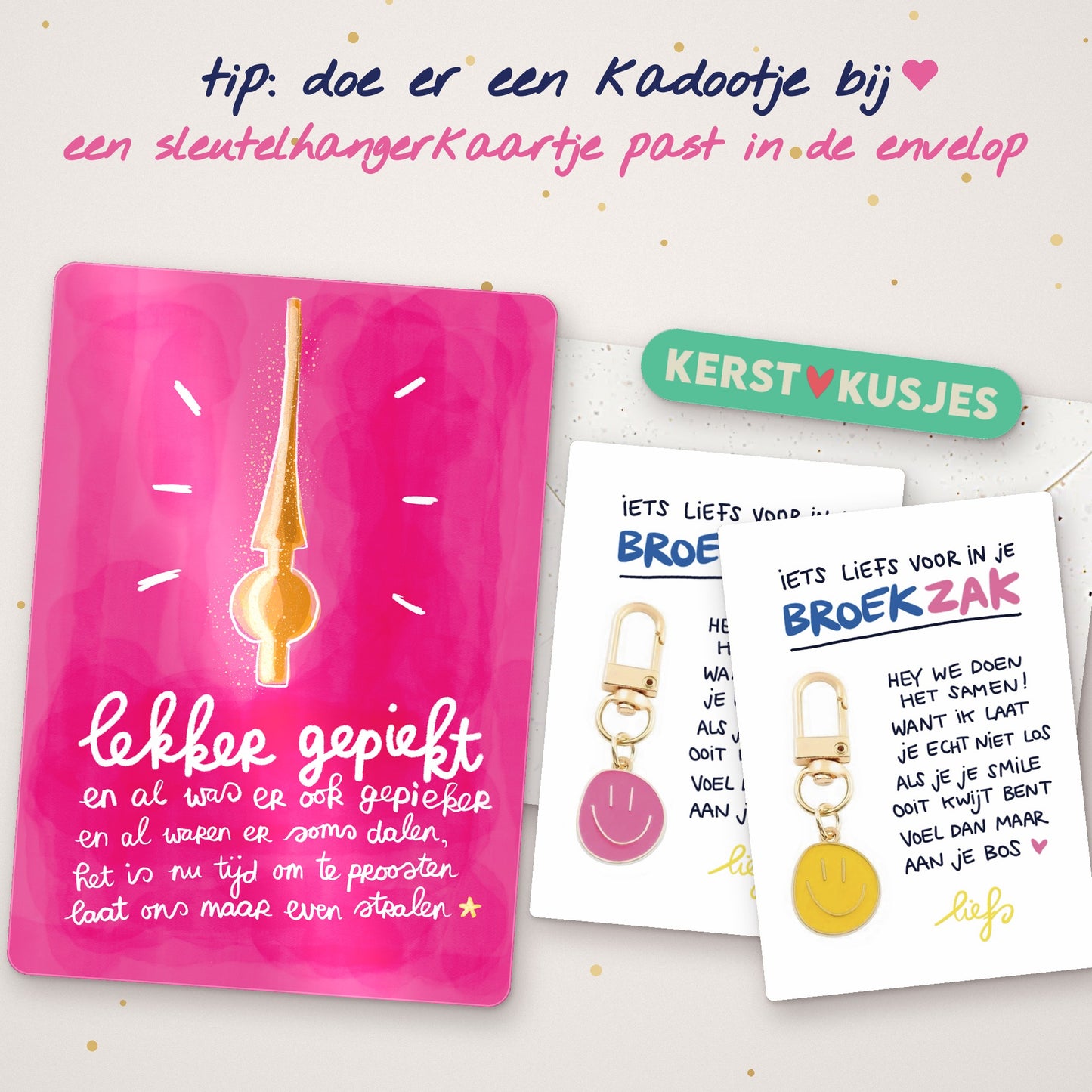 Tip: doe er een sleutelhangerkaartje bij