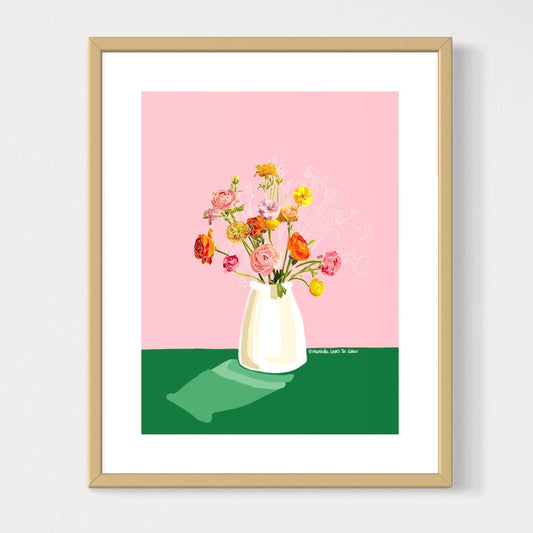 Luxe Art print ‘Roze Bloei' / A4