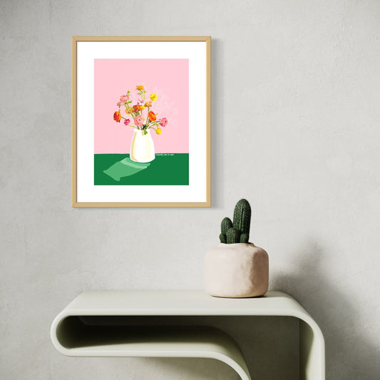 Luxe Art print ‘Roze Bloei' / A4