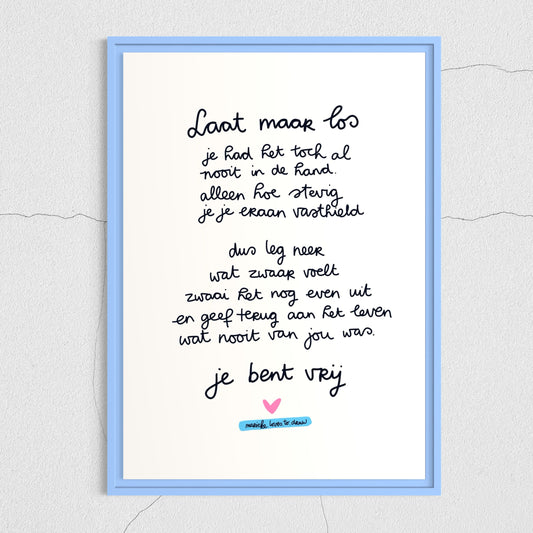 Dubbele Art print ‘laat maar los’ / A4