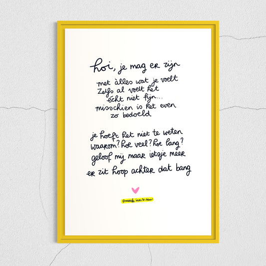 Dubbele Art print ‘je mag er zijn’ / A4