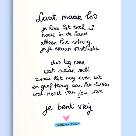 Dubbele Art print ‘laat maar los’ / A4