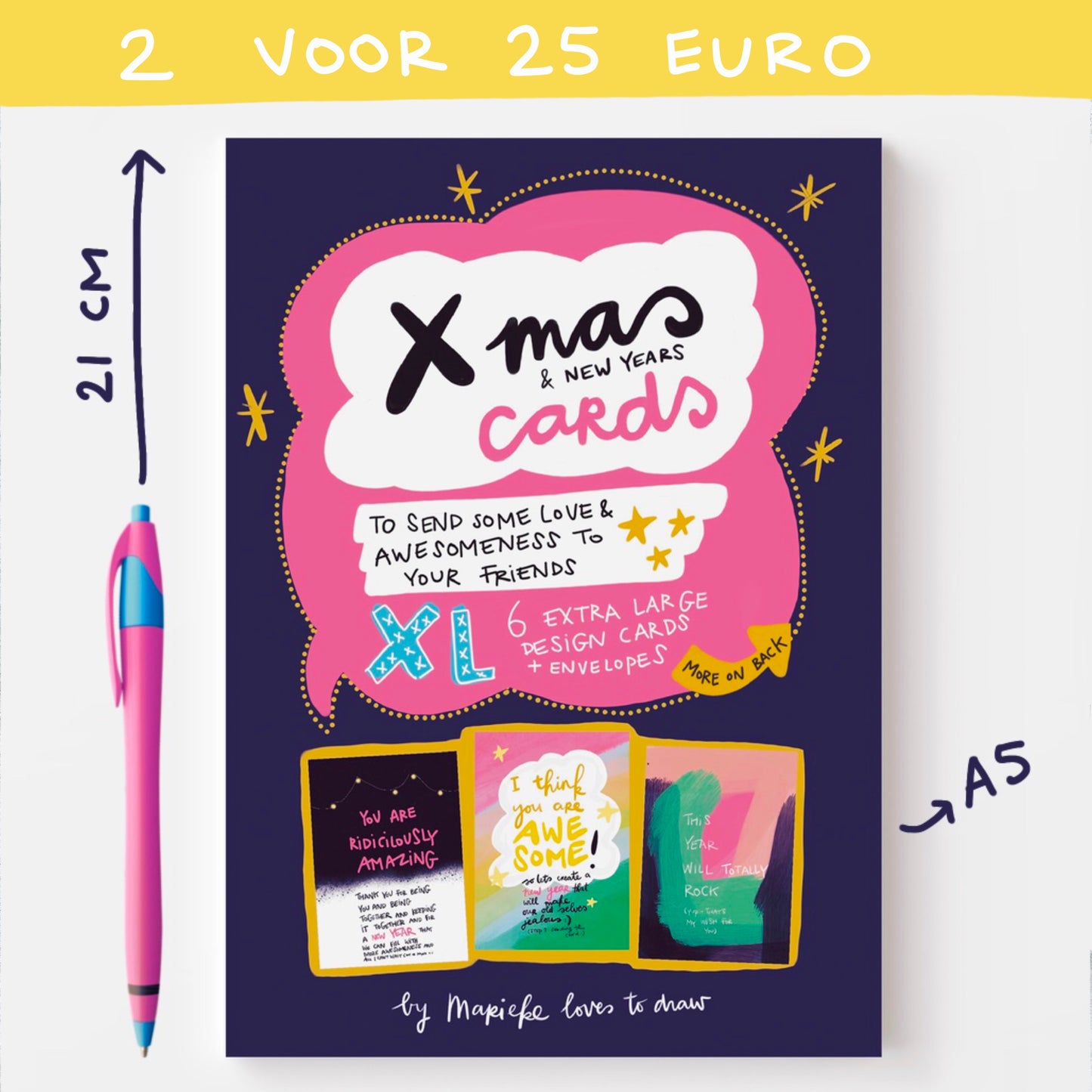 De liefste Kerstkaarten 2023 (2 voor 25 euro op alle notebooks en kaartensets)