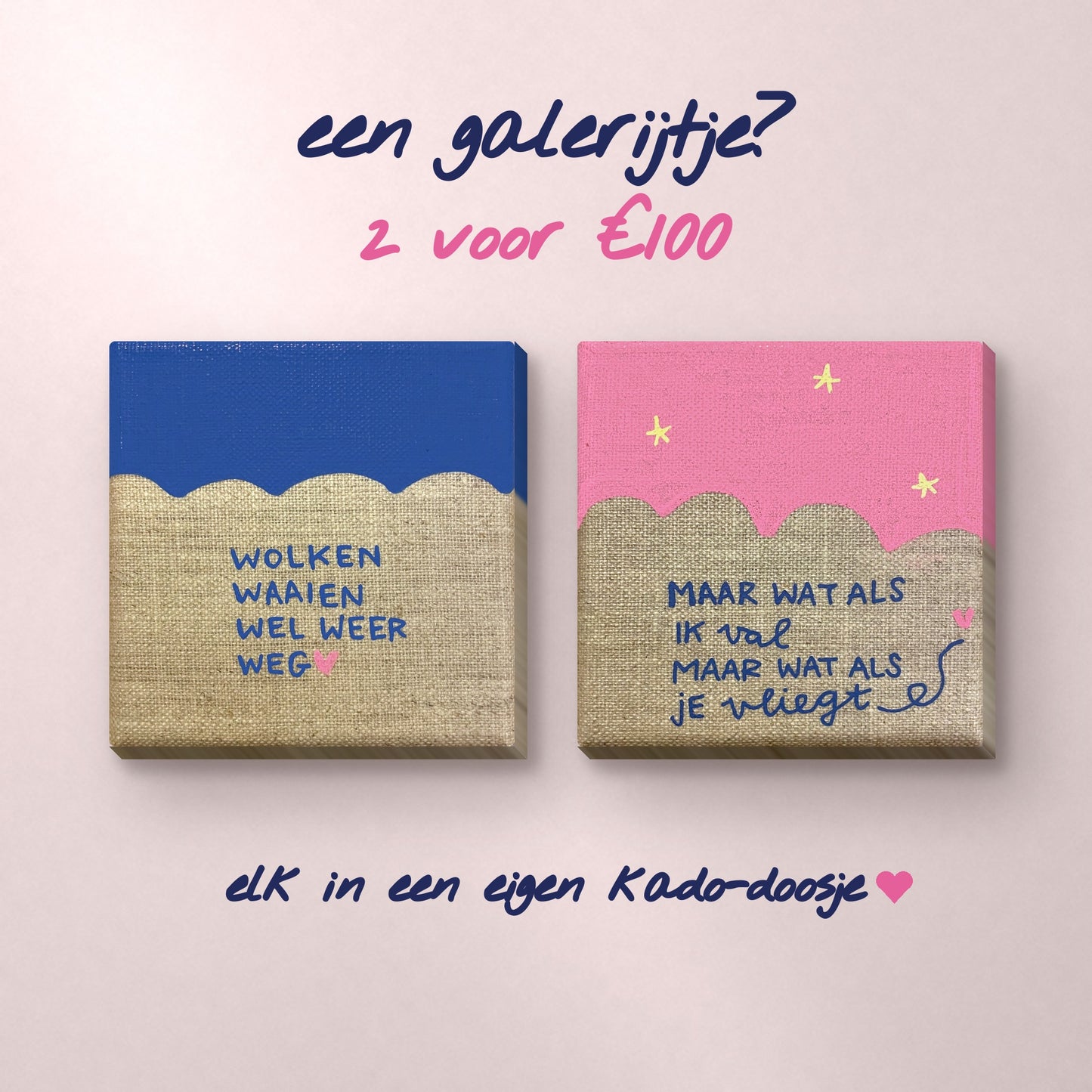 💗 NIEUW handgeschilderd (kerst)kado (50 stuks)