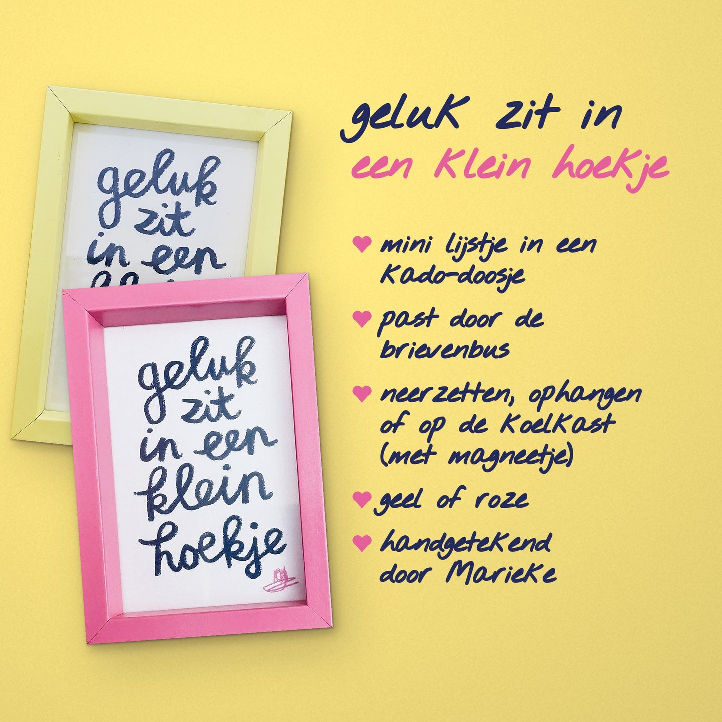 🌈  NIEUW Mini lijstje 'Geluk zit in een klein hoekje'