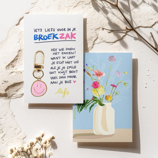 💕 Liefs in je broekzak / mini-gelukskaartje met sleutelhanger