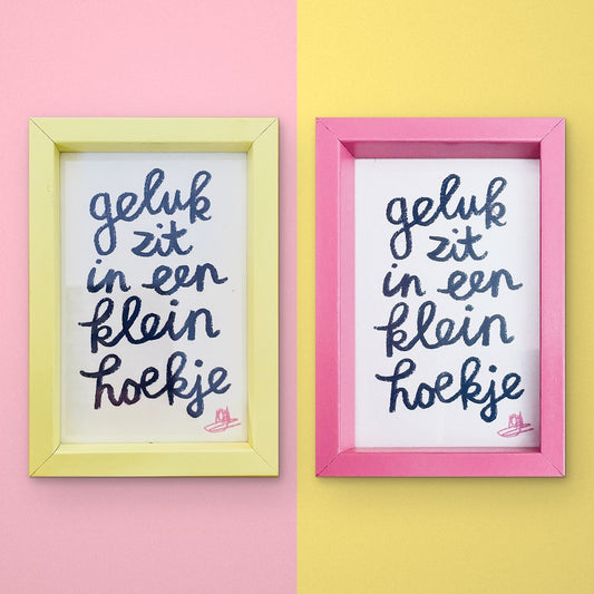 🌈 NIEUW Mini lijstje 'Geluk zit in een klein hoekje'