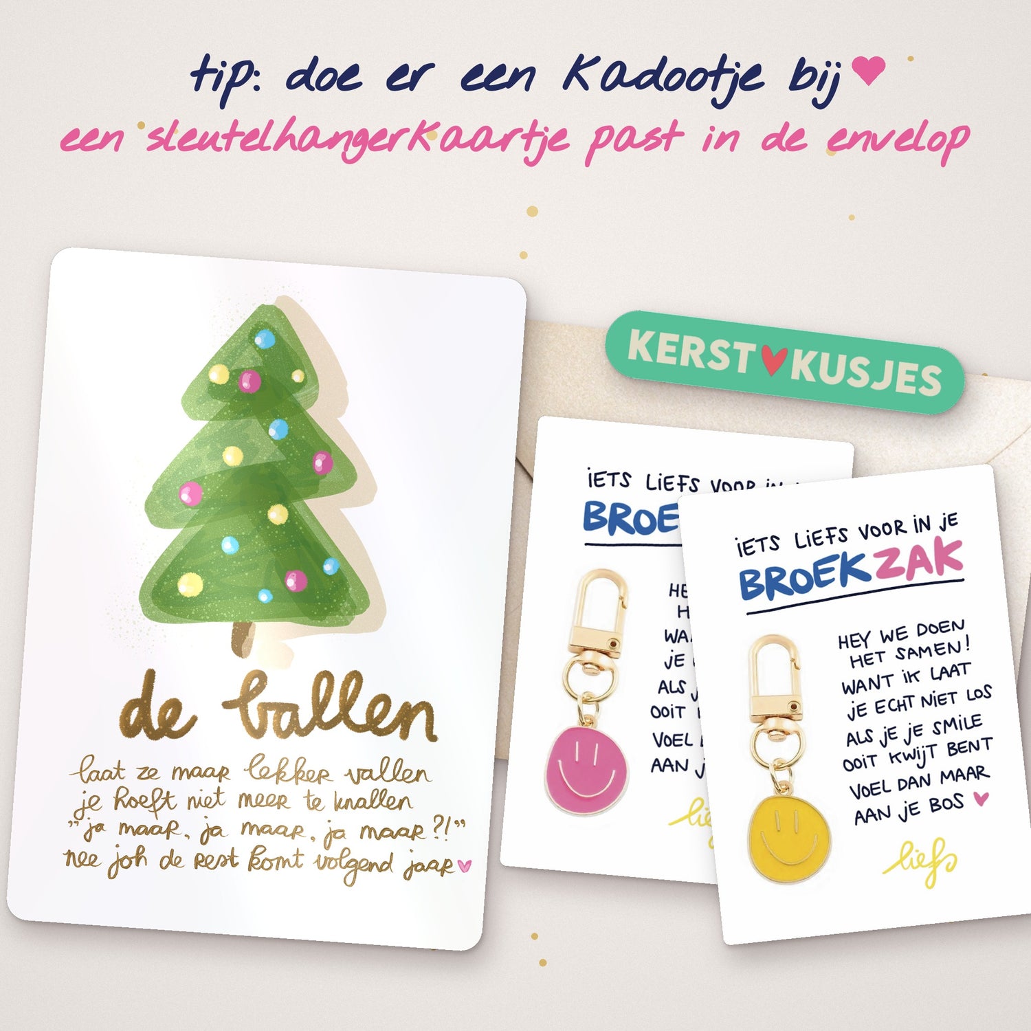 Tip: doe er een sleutelhangerkaartje bij